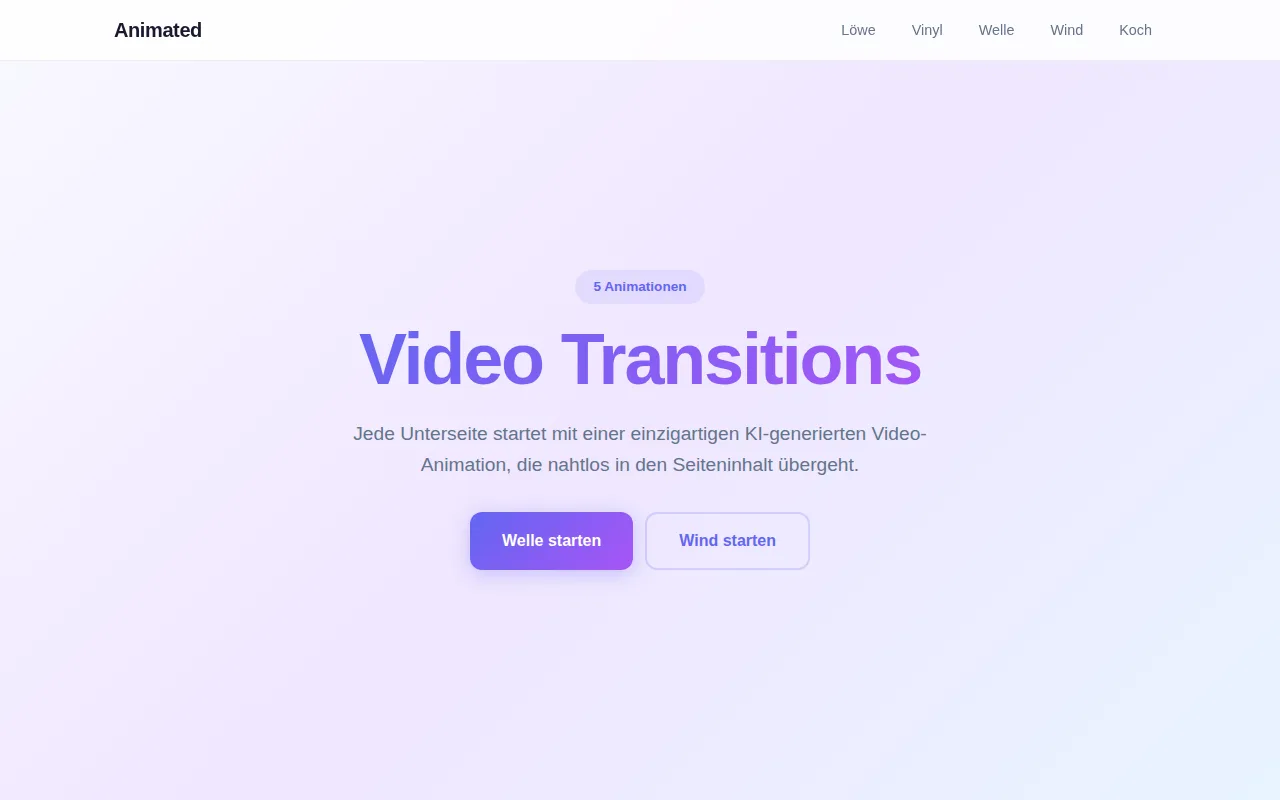 Screenshot: Animated Transitions