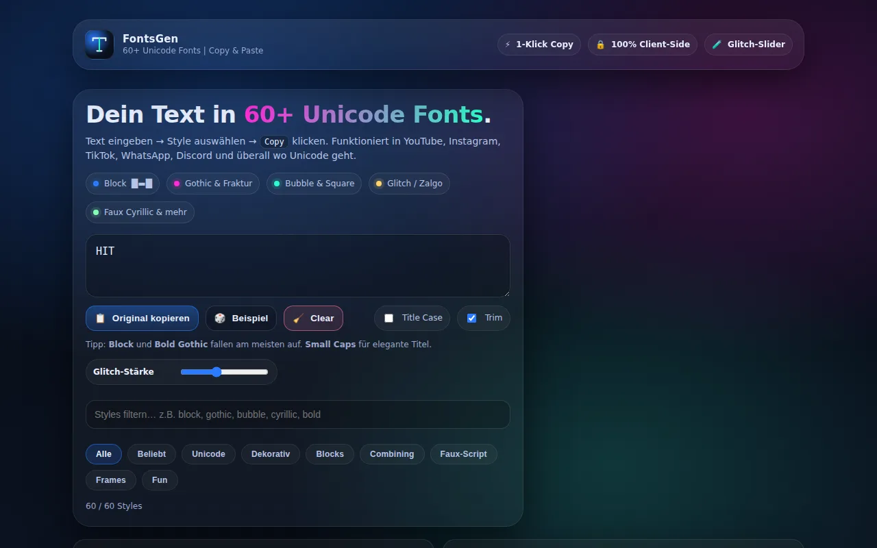 Screenshot: FontsGen