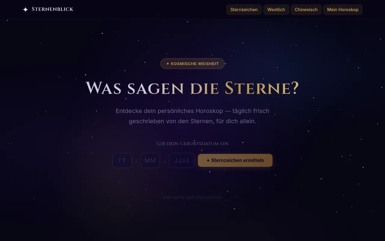Screenshot: Sternenblick