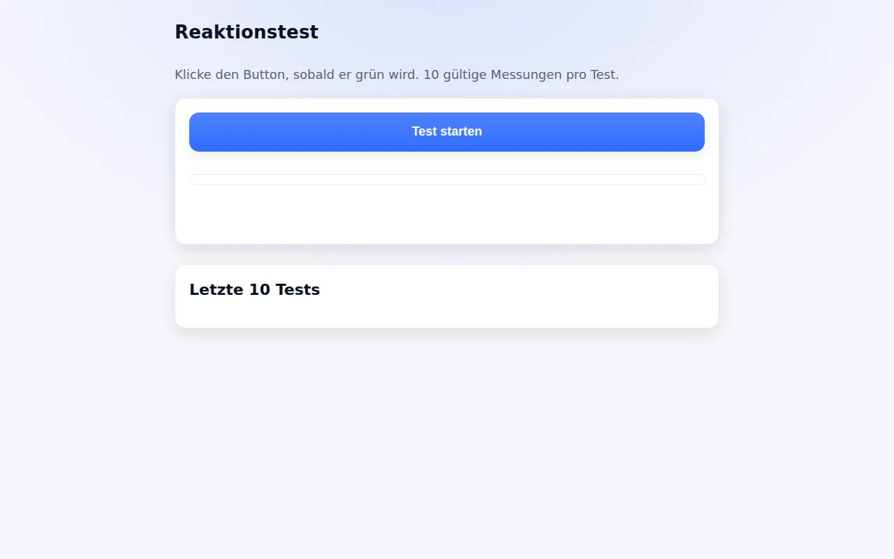 Screenshot: Reaktionszeit