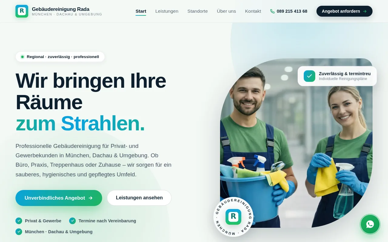 Screenshot: Reinigung Rada