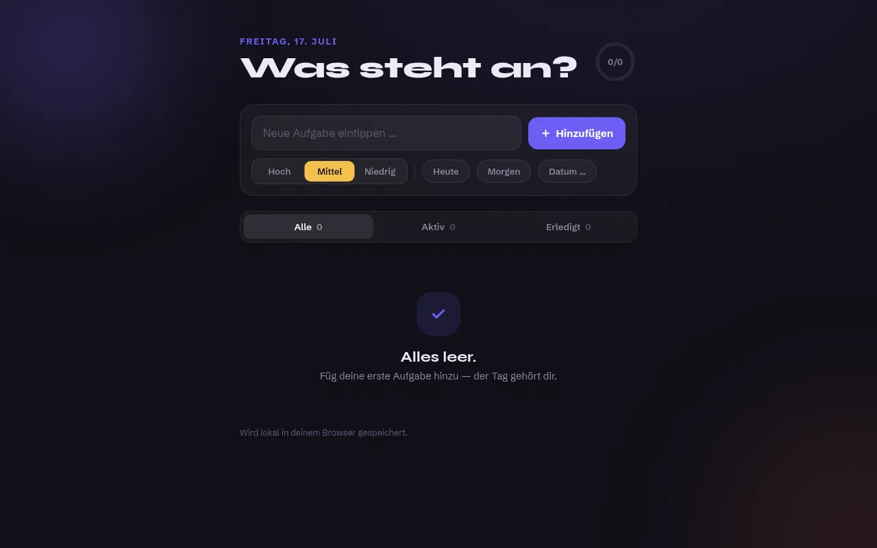 Screenshot: To-Do Liste