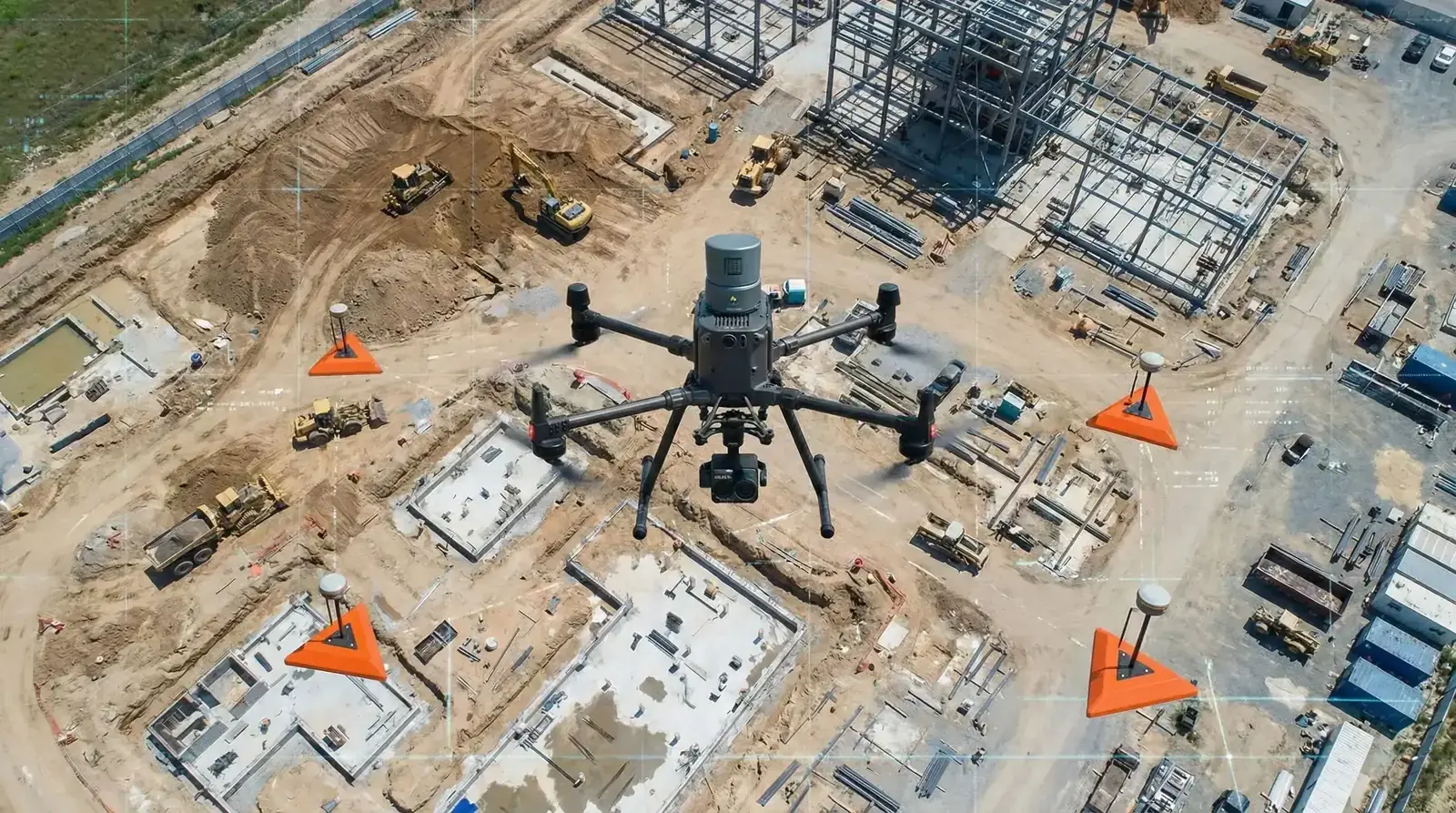Drohne vermisst eine Baustelle