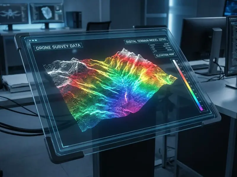 3D-Kartierung eines Geländes per Drohne