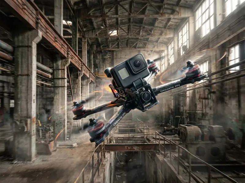 FPV-Drohne für dynamische Videoproduktion