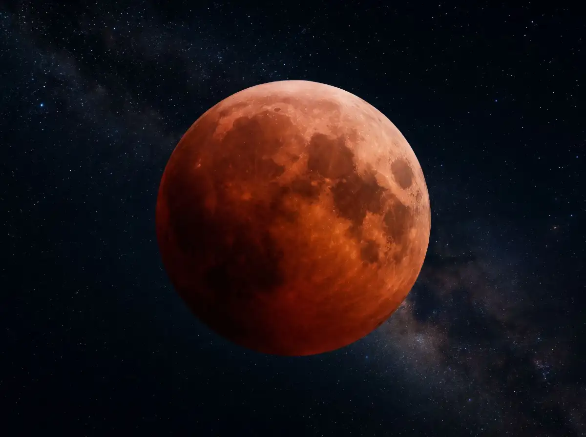 Blutmond während einer totalen Mondfinsternis