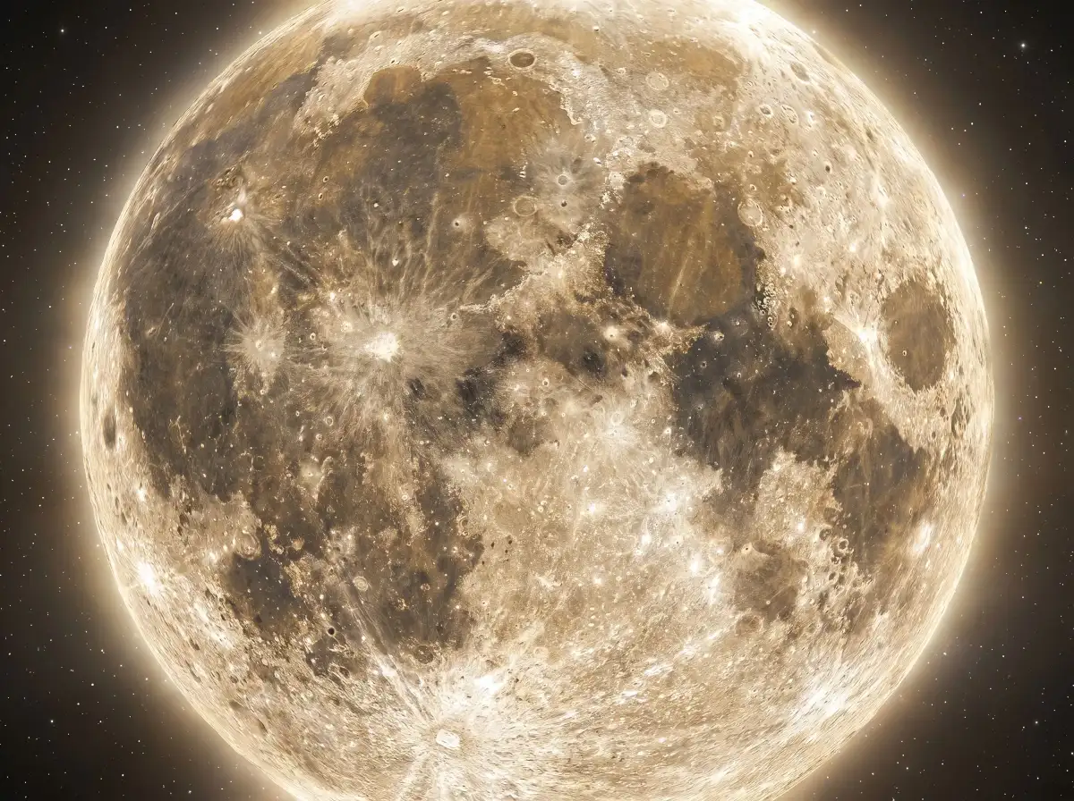 Supermond extrem nah mit Oberflächendetails