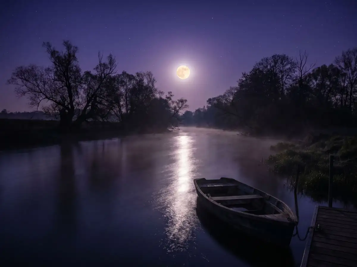 Mond spiegelt sich in der Isar